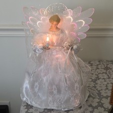 Fiber Optic Angel Christmas Tree Topper 12" Changes Colors WATCH VIDEO picture