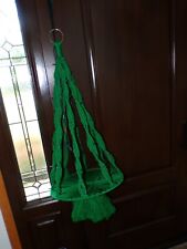 Vintage Christmas Tree Macrame Plant Hanger Lighted [c593] picture