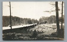 RPPC Vilas Lumber Car CAmps Logging Sawmill WINEGAR WI Real Photo Postcard 2 picture