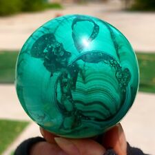487G Natural glossy Malachite ball transparent cluster rough mineral sample picture