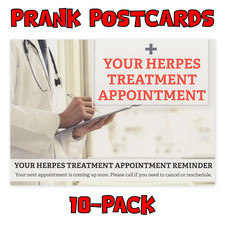 (10-Pack) Prank Postcards - Herpes Treatment - Send Them To Victims Yourself picture