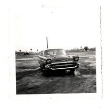 1957 Chevrolet Bel Air Station Wagon Vintage Photograph Two People Car Auto picture