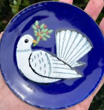Vintage MCM Annemarie Davidson Enamel Copper Plate California Peace Dove picture
