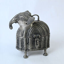 Vintage Solid Brass Elephant Trinket Box Figurine Elephant Decorative Box picture