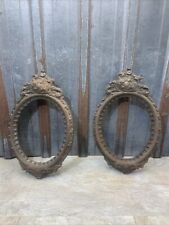 Lot Of 2 Cast Iron Ornate Oval Wall Picture Frame Salvage, Repurpose, Antique ￼ picture