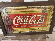 Vintage Coke Sign 1920s Tin Authentic RARE Icy O Cooler Coca Cola picture