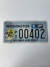 Washington 2011 We Love our PETS license plate #PT00402 picture