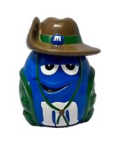 Blue Green M & M Cowboy Western Hat Cookie Candy Ceramic Jar MM M&M's Vintage picture