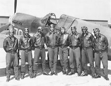 8 x 10 B&W WWII Photo US Tuskegee Airmen with P-40   WW2 / 1015 8X10 picture