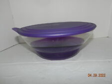 Tupperware Sheerly Elegant Purple Acrylic Bowl w/ Lid 3.4 qt 4820 & 4821 CLEAN  picture