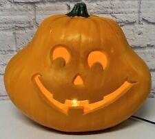 Lighted Foam 13” Halloween Jack-o-Lantern Fat Face Pumpkin picture
