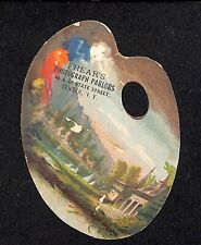 Artist Palette Shaped Victorian Trade Card  Frear's Photograph Parlors Ithaca NY picture