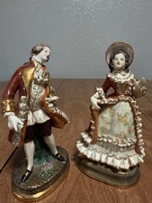 Meissen Dresden vintage victorian Porcelain Hand Painted courtship Figurines picture