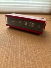 1970s VINTAGE COPAL JAPAN 50Hz Red Flip Clock #229 Day Japanese Kanji Space Age picture