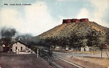Castle Rock CO Colorado Train Railroad Station Depot Railway Postcard picture