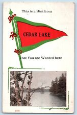 Cedar Lake Indiana IN Postcard This Hint That You Are Wanted Here 1914 Pennant picture