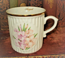 Original Bohemia August COFFEE CUP Gladiolus Made in Czech Republic picture