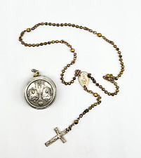 Rare Antique Silver & Brass (?) Rosary and Locket picture
