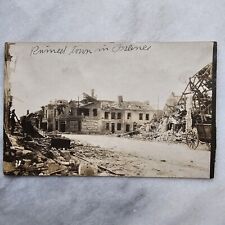 Ruined Town In France RPPC Real Photo Postcard WWI Antique picture