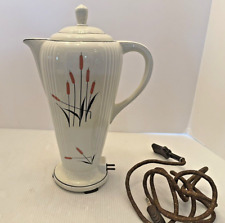 VTG Westinghouse Percolator Art Deco Coffee Maker Ceramic Cattails picture
