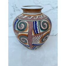 Vintage Collection Ceramic Southwestern Design Pottery Water Vase Cream Size 10