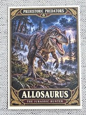ALLOSAURUS DINOSAUR CUSTOM ACEO ART TRADING CARD JURASSIC PREHISTORIC PREDATOR picture