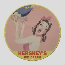VINTAGE HERSHEY'S ICE CREAM 1934 OIL PORCELAIN  GAS PUMP  SIGN picture