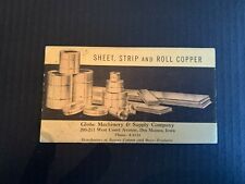 1940's Globe Machinery & Supply Company Des Moines Iowa Advertising Blotter picture