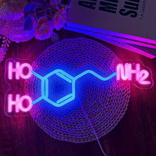 16"x6" Dopamine Formula LED Neon Sign With Dimmer USB Powered Light Gift Decor picture