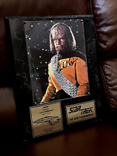 VTG Star Trek Next Generation LT. Worf Autographed  Plaque Signed 1176/2500 TNG picture