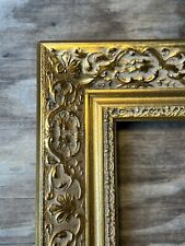 SUPERB VTG Gold Gilt Gesso Floral Ornate Beveled Wide Empty Wood Frame 26x31 picture
