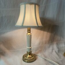 Brass Lenox Quoizel Porcelain Accent Table Lamp With Original Shade. 15” picture