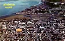 Vintage postcard - Anchorage ALASKA aerial View Downtown Business District picture