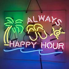 New Always Happy Hour Decor Artwork Acrylic Real Glass Neon Light Sign 20