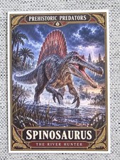 SPINOSAURUS DINOSAUR CUSTOM ACEO ART TRADING CARD JURASSIC PREHISTORIC PREDATOR picture