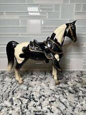 Breyer #41 Western Black White Pinto Horse with Chain Reins 7” (No stamp) picture
