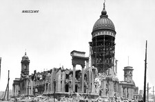 Americana Photo/ 1906 SAN FRANCISCO CA. CITY HALL EATHQUAKE RUINS/4x6 B&W Rpt. picture