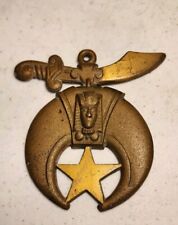 Vintage Large Shriners Heavy Solid Brass Medallion picture