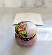 Girard Ribierre GR Limoges Peint Main Porcelain Limoges Pink Flower Trinket Box picture
