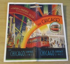 VTG 1934 CHICAGO Surface Lines~ART-DECO Exposition Brochure~Beautiful GRAPHICS~ picture