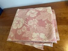 Vintage 1950's pink & cream wool floral bed blanket lovely excellent condition picture