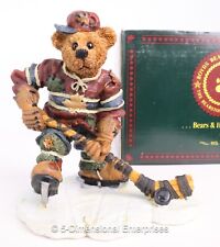 Boyds Bears & Friends Bearstone Hockey PUCK SLAPSHOT Figurine #228305 BOXED picture