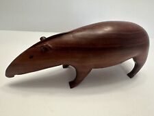 Vintage Tapir Hand Carved In Solid Luster Red Hardwood Sculpture Figurine New picture