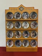 16 Bradford Exchange Native American 4” Collectors Plates With Display Rack Mint picture