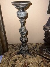 Vintage Ornate Brass Castilian Candle Holders Church Altar picture