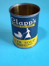 Vintage Clapp's Baby Food Tin Liver Soup 4.5 oz D5 picture