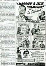 1939 Print Ad of Certo Pectin Jam & Jelly w Joe E Brown  picture