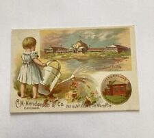 CM Henderson Little Red School House Shoes Victorian Trade Card Horticultural picture