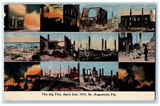 c1920's The Big Fire April 2nd 1914 St. Augustine Florida FL Posted Postcard picture