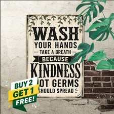 Cleanliness Godliness Faith Hygiene Restroom Rules Metal Tin Sign Plaque Art picture